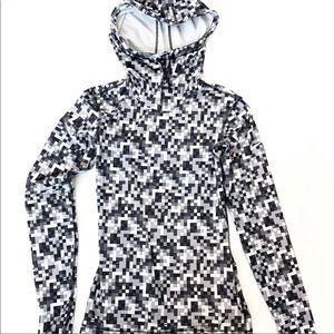 Nike Pro Black Gray Pixel Hyperwarm Dri-fit Hoodie